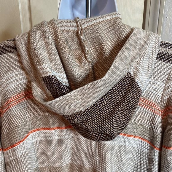 Belldini hooded striped open front cardigan sweater size L - Picture 4 of 8